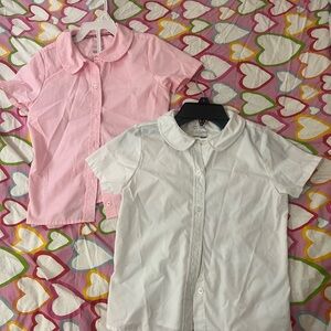 French Toast Pink and White Kids Button-Down Shirts